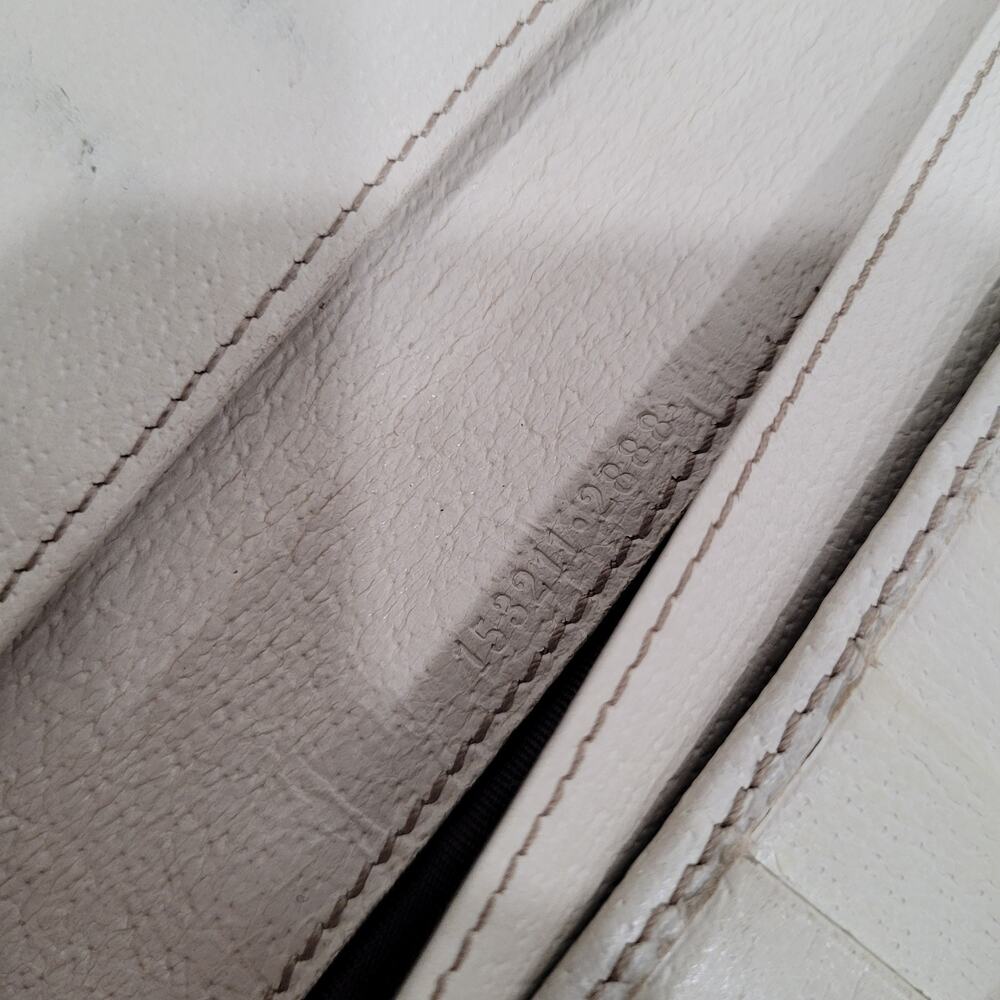GUCCI Clutch Wallet Large Monogram Bifold White Beige Tan Vintage Designer Logo - Picture 5 of 13